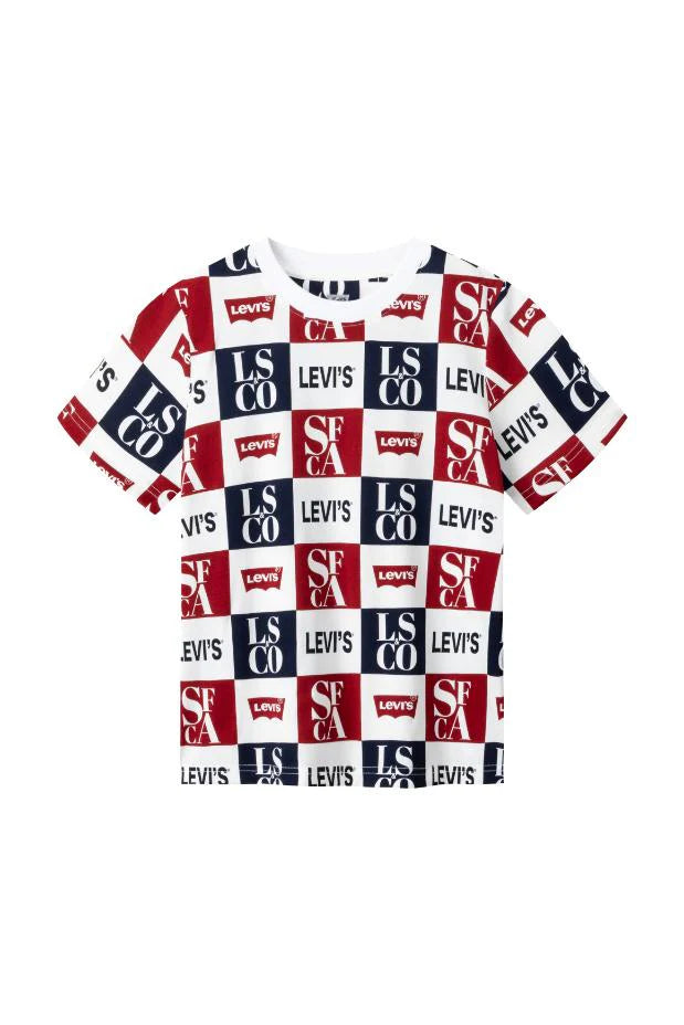 Levi's Boys Checkered Print Cotton Multi-Color T-Shirt (Toddler)