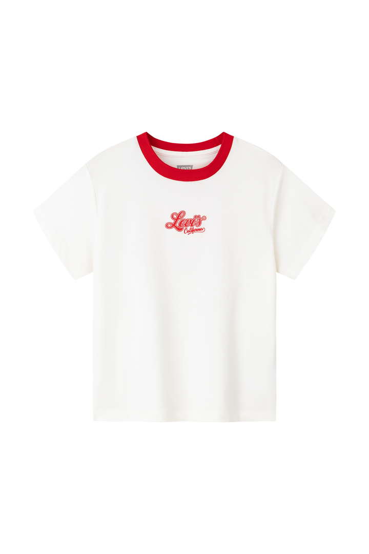 Levi's Girls Sugar Swizzle Cotton White T-Shirt (Big Kids)
