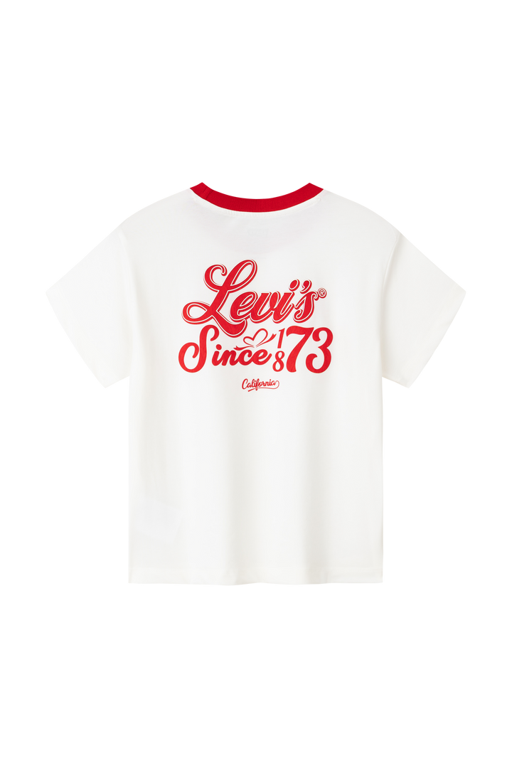 Levi's Girls Sugar Swizzle Cotton White T-Shirt (Big Kids)