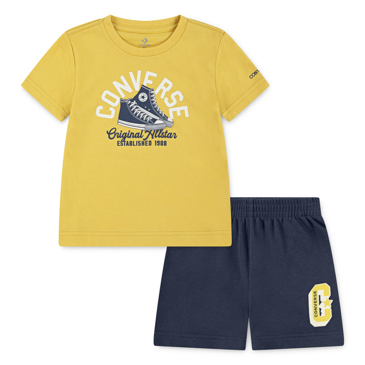 Converse Boys Retro Remix T-Shirt & French Terry Shorts Set (Toddler)