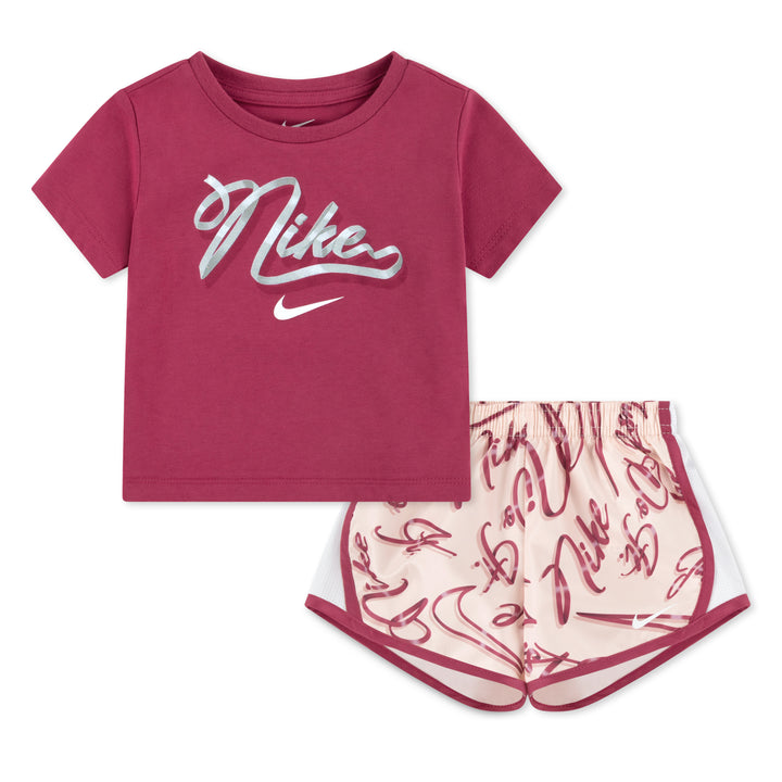 Nike Girls Essentials AOP Tempo T-Shirt & Shorts Set (Toddler)