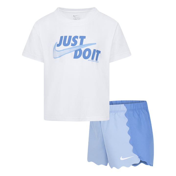 Nike Girls 2-Piece Swoosh Motion Wavy T-Shirt & Shorts Set (Little Kids)
