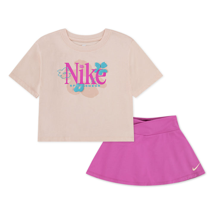 Nike Girls 2-Piece Wild Flower Dri-Fit T-Shirt & Scooter Skirt Set (Little Kids)