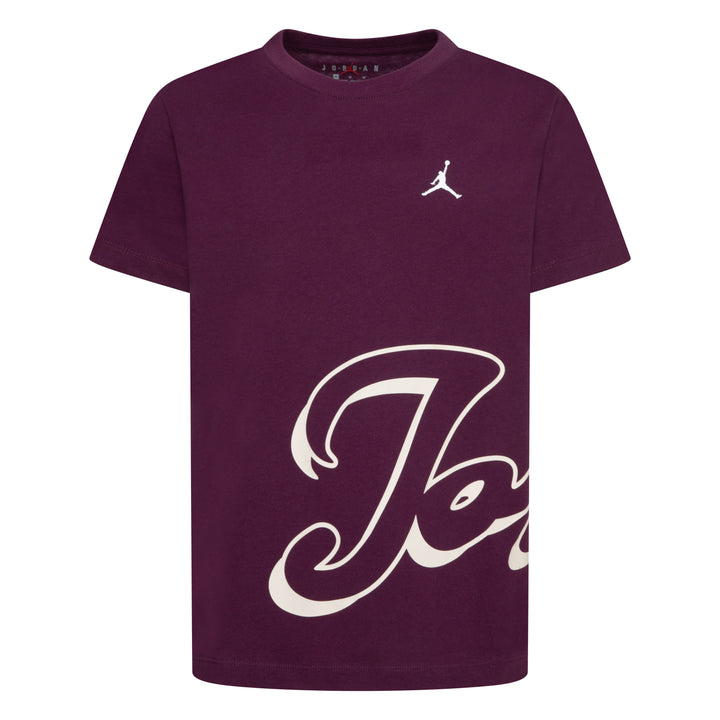 Jordan Girls Enchantment Script Purple T-Shirt (Big Kids)