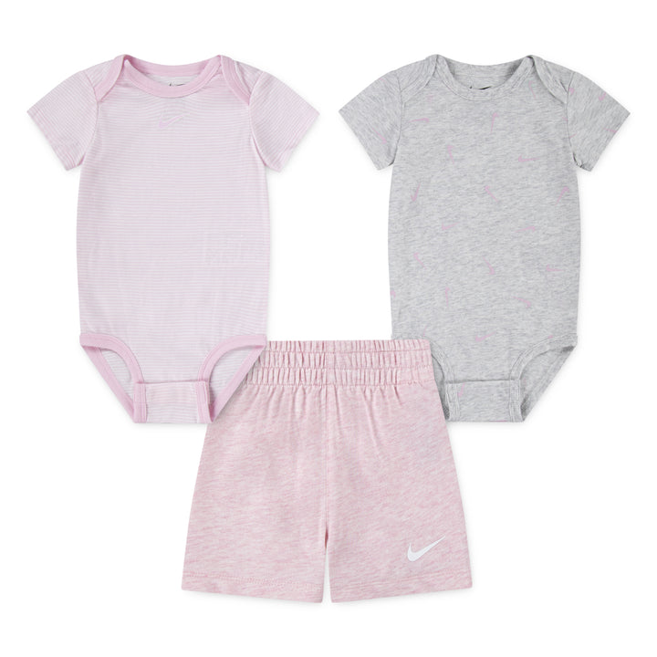 Nike Be Stripe Swooshfetti 2-Pack Bodysuits & Shorts Set (Infant)