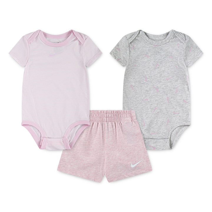 Nike Be Stripe Swooshfetti 2-Pack Bodysuits & Shorts Set (Infant)