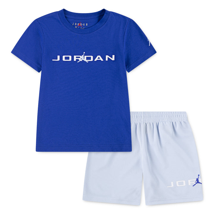 Jordan Boys 2-Piece MJ Baseline Blue T-Shirt & Shorts Set (Little Kids)