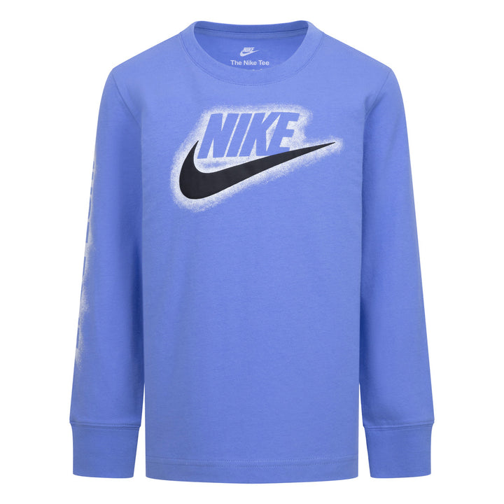 Nike Boys Powder Play Long Sleeve Blue T-Shirt (Little Kids)