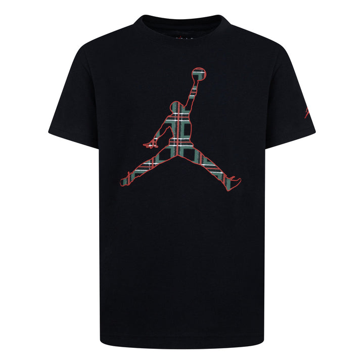 Jordan Boys Jumpman Plaid Print Black T-Shirt (Big Kids)