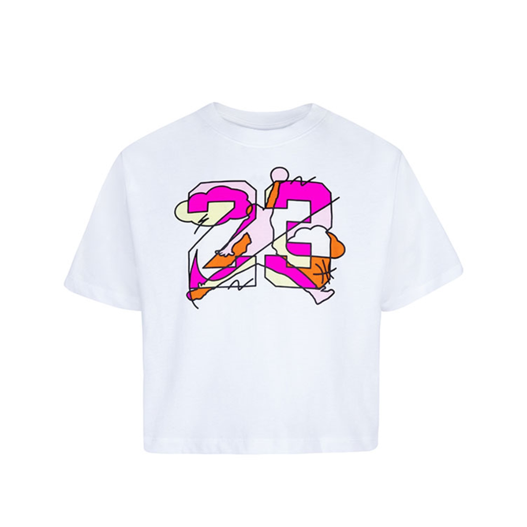 Jordan Girls Jumpman Street Style White T-Shirt (Big Kids)