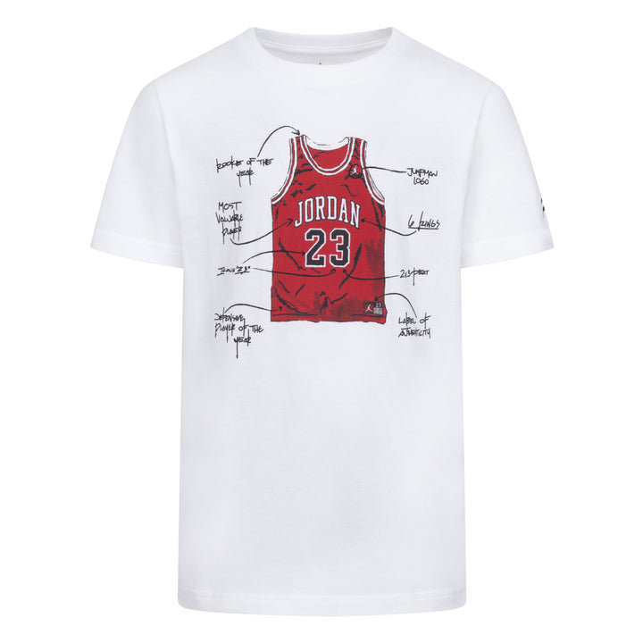 Jordan Boys The Jersey Graphic White T-Shirt (Big Kids)