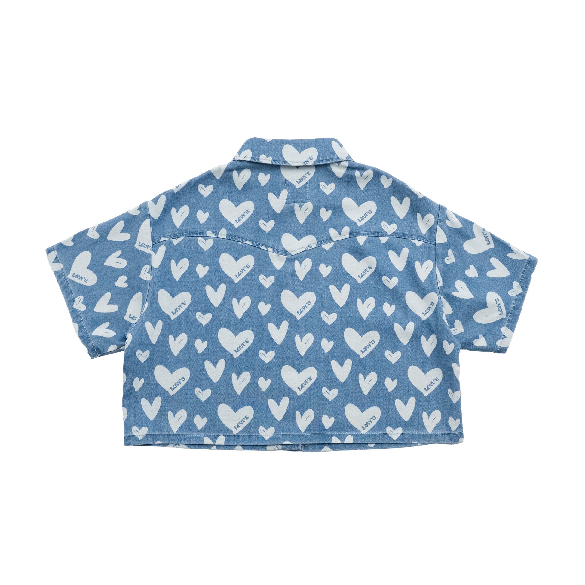 Levi's Original Girls Heart Print Denim Shirt (Big Kids)