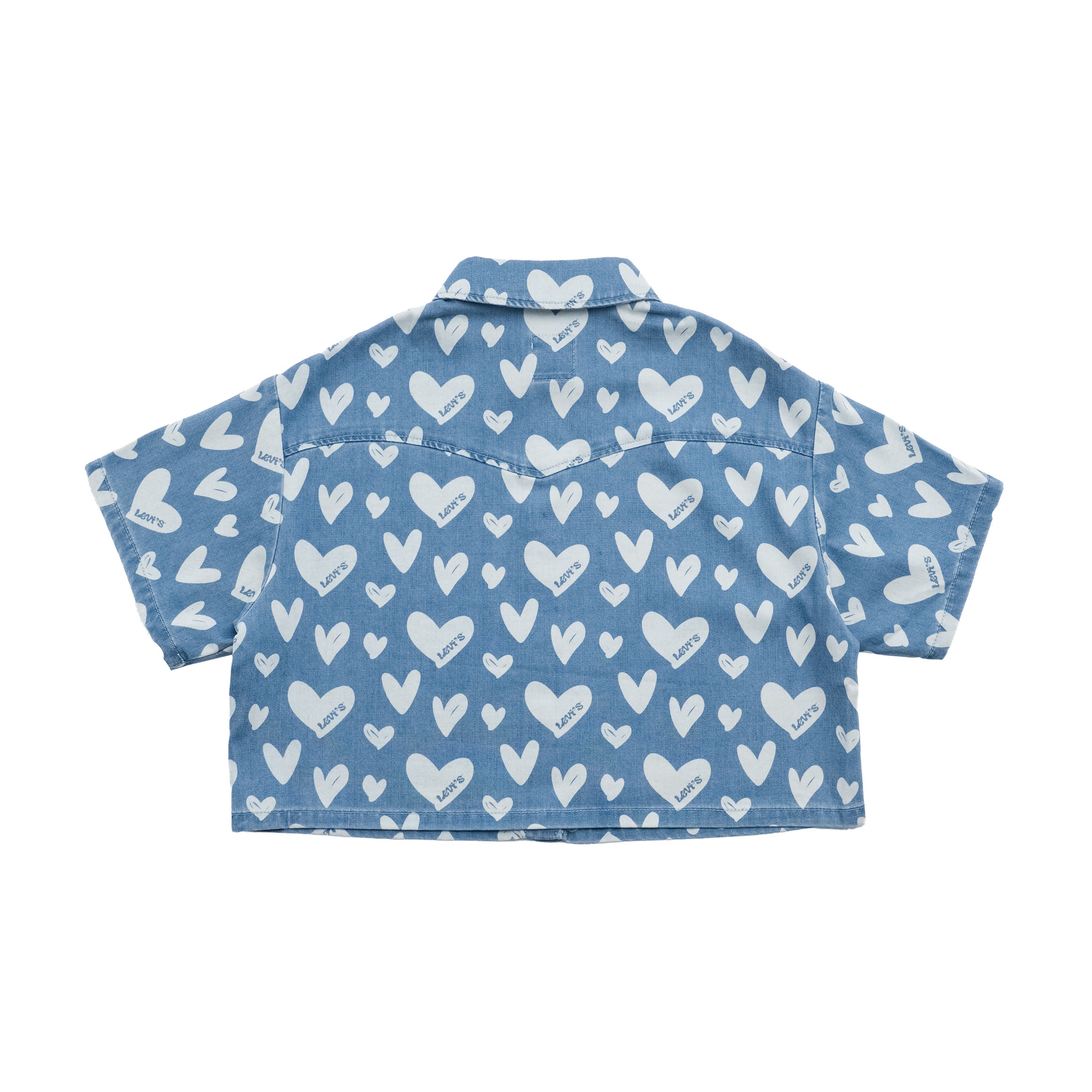 Levi's Original Girls Heart Print Denim Shirt (Big Kids)