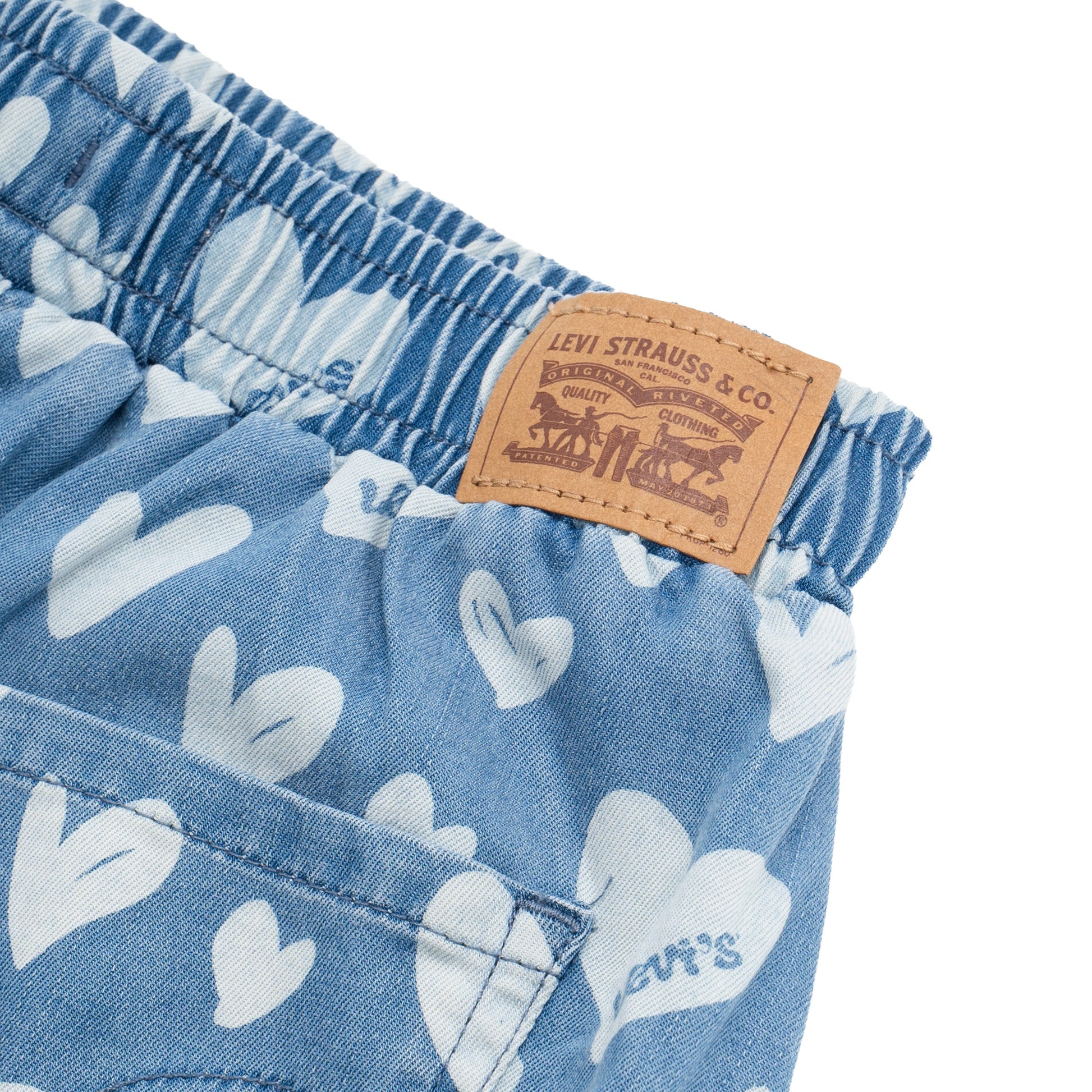 Levi's Original Girls Heart Print Denim Skort (Big Kids)