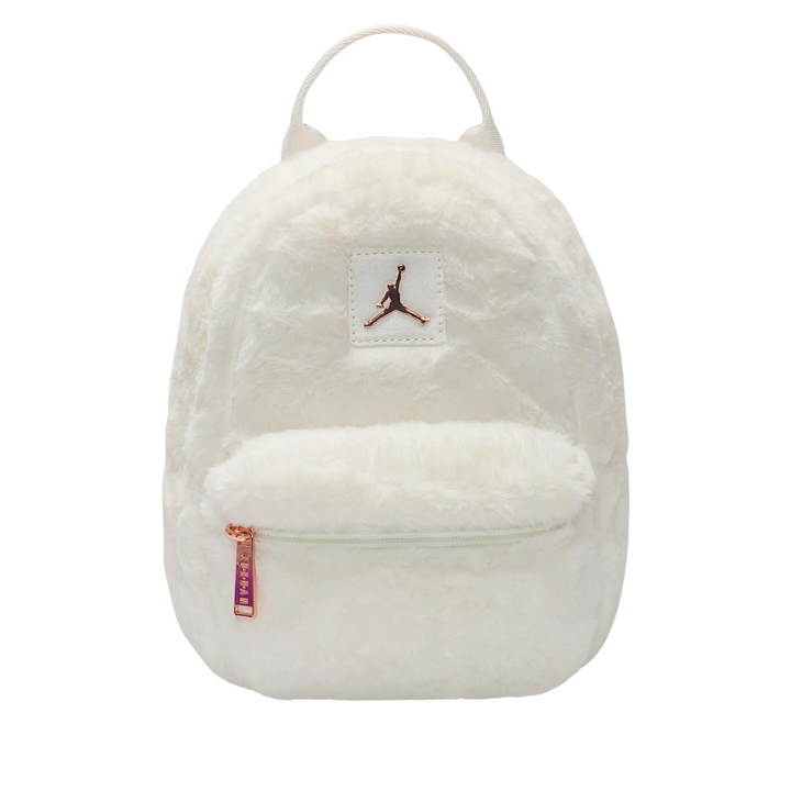 Jordan  Girls Faux Fur Mini White School Backpack