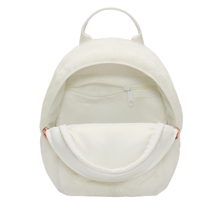 Jordan  Girls Faux Fur Mini White School Backpack