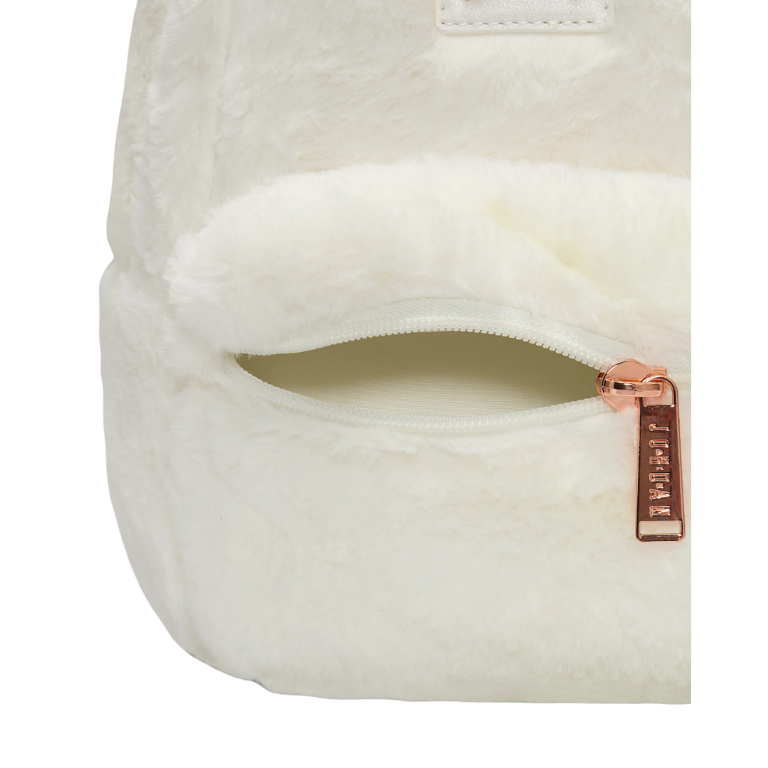 Jordan  Girls Faux Fur Mini White School Backpack