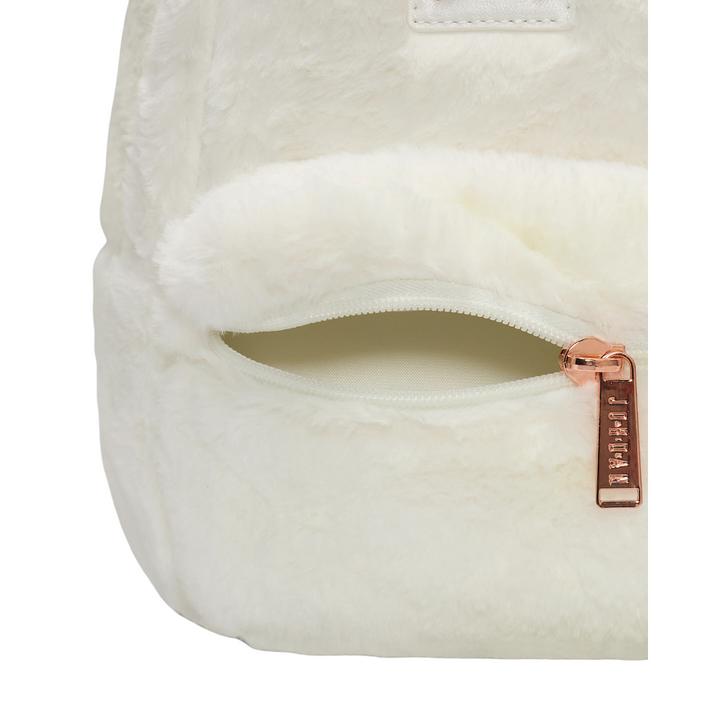 Jordan  Girls Faux Fur Mini White School Backpack