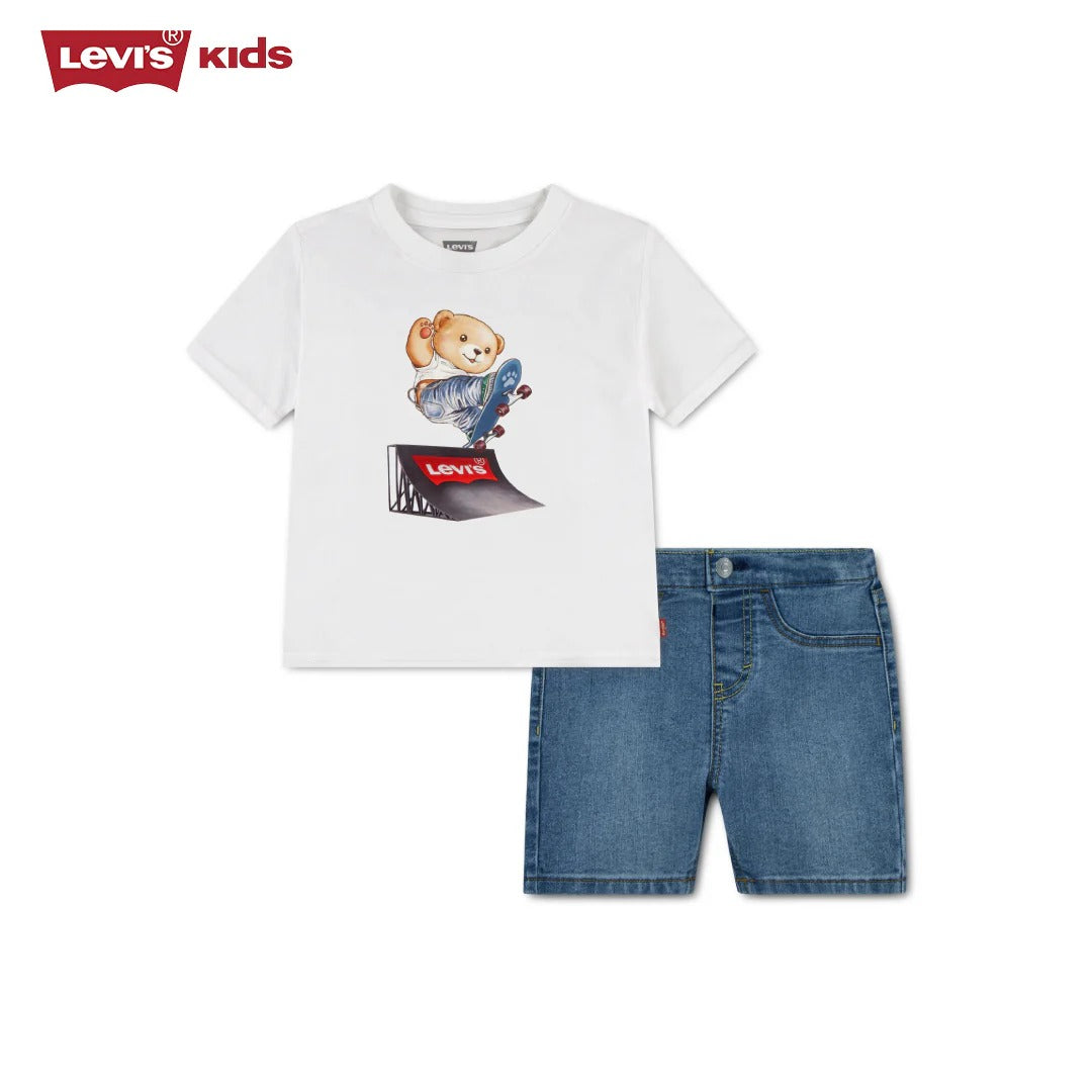 Levi's Boys 2-Piece Skater Levi T-Shirt & Denim Shorts Set (Infant)