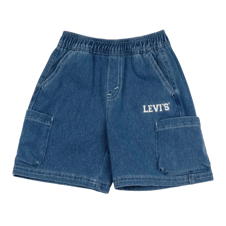 Levi's Boys Denim Washed Loose Cargo Shorts (Little Kids)