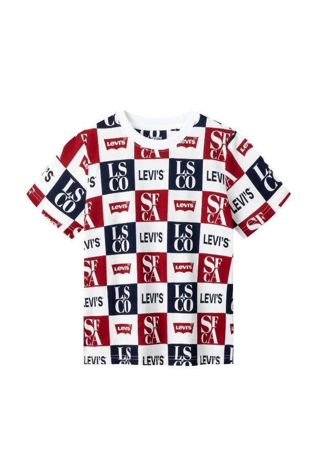 Levi's Boys Checkered Print Cotton Multi-Color T-Shirt (Little Kids)