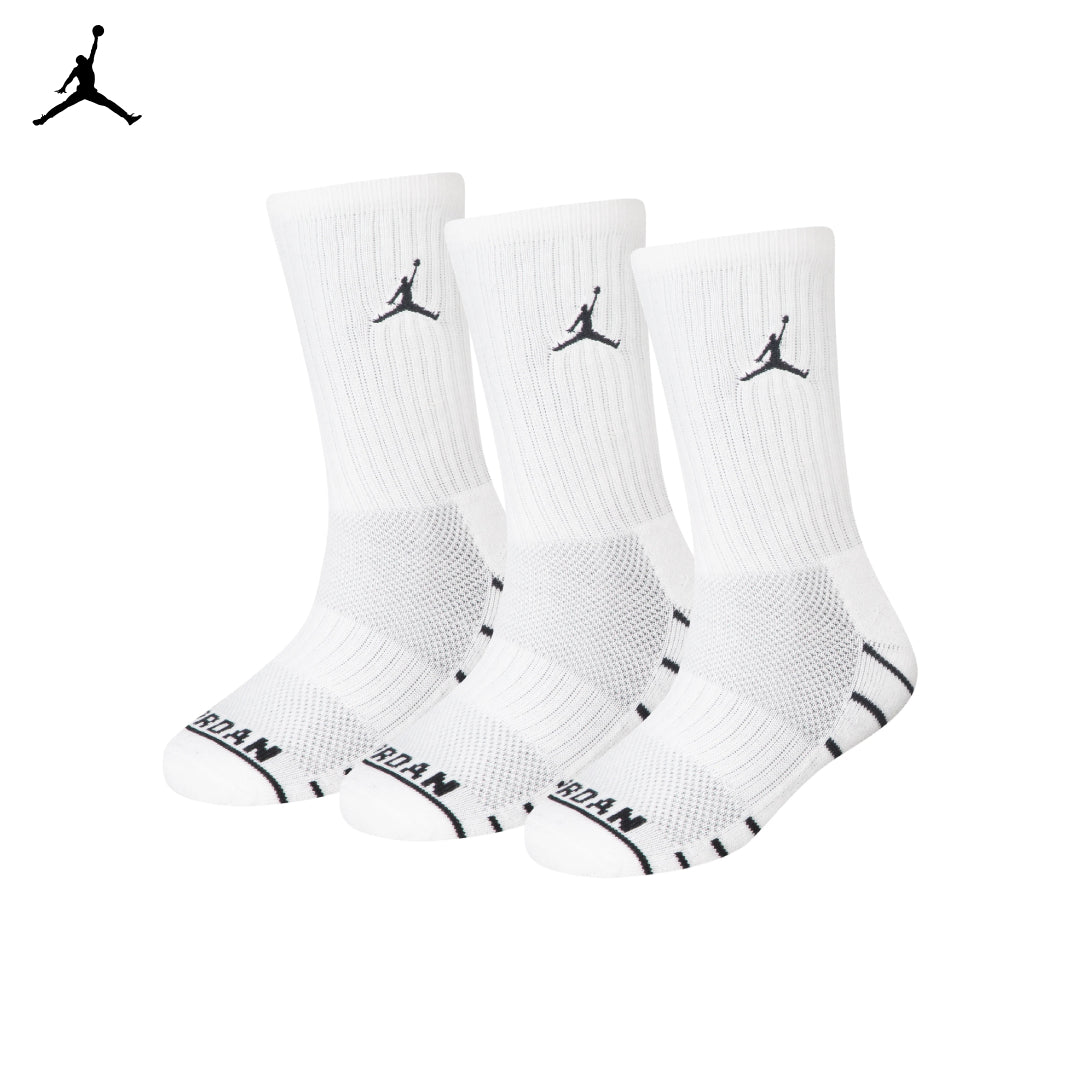 Jordan 3-Pack Stripe Crew Socks (Big Kids)