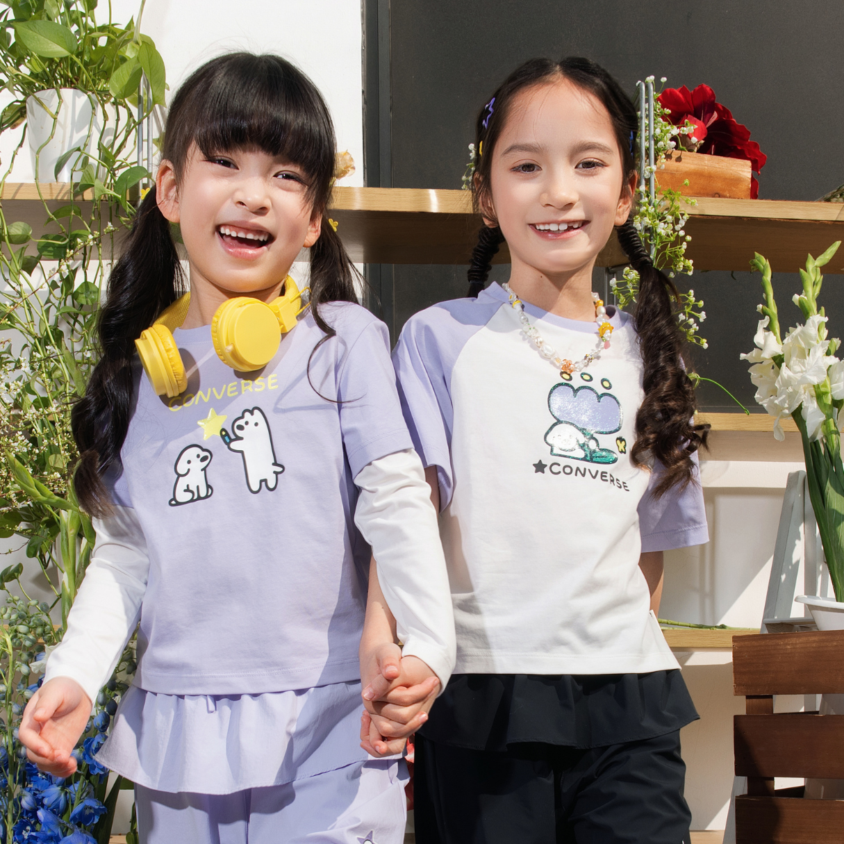 Converse x Matsui Girls Short Raglan Sleeve T-Shirt (Little Kids)