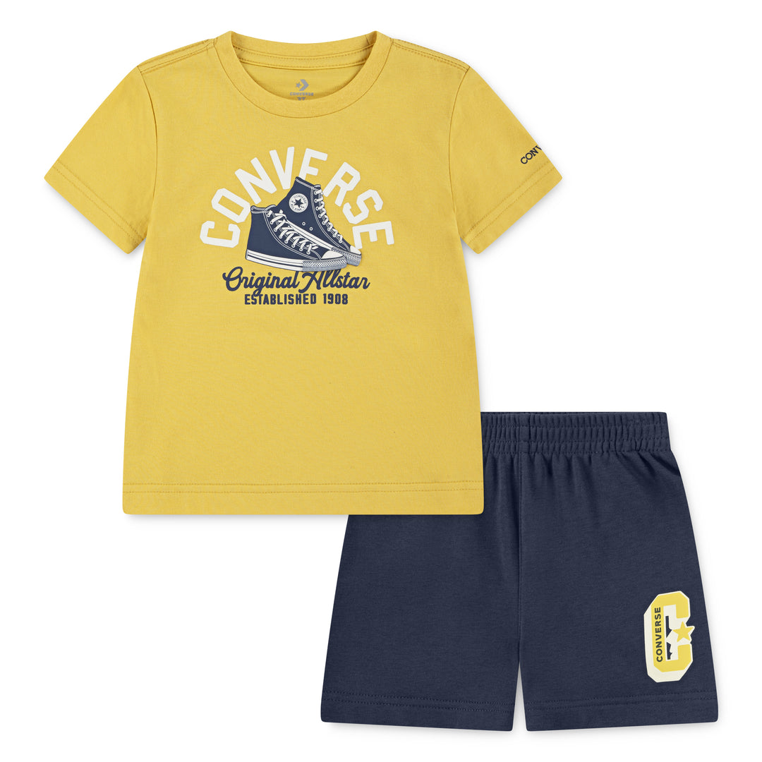 Converse Boys Retro Remix T-Shirt & French Terry Shorts Set (Toddler)