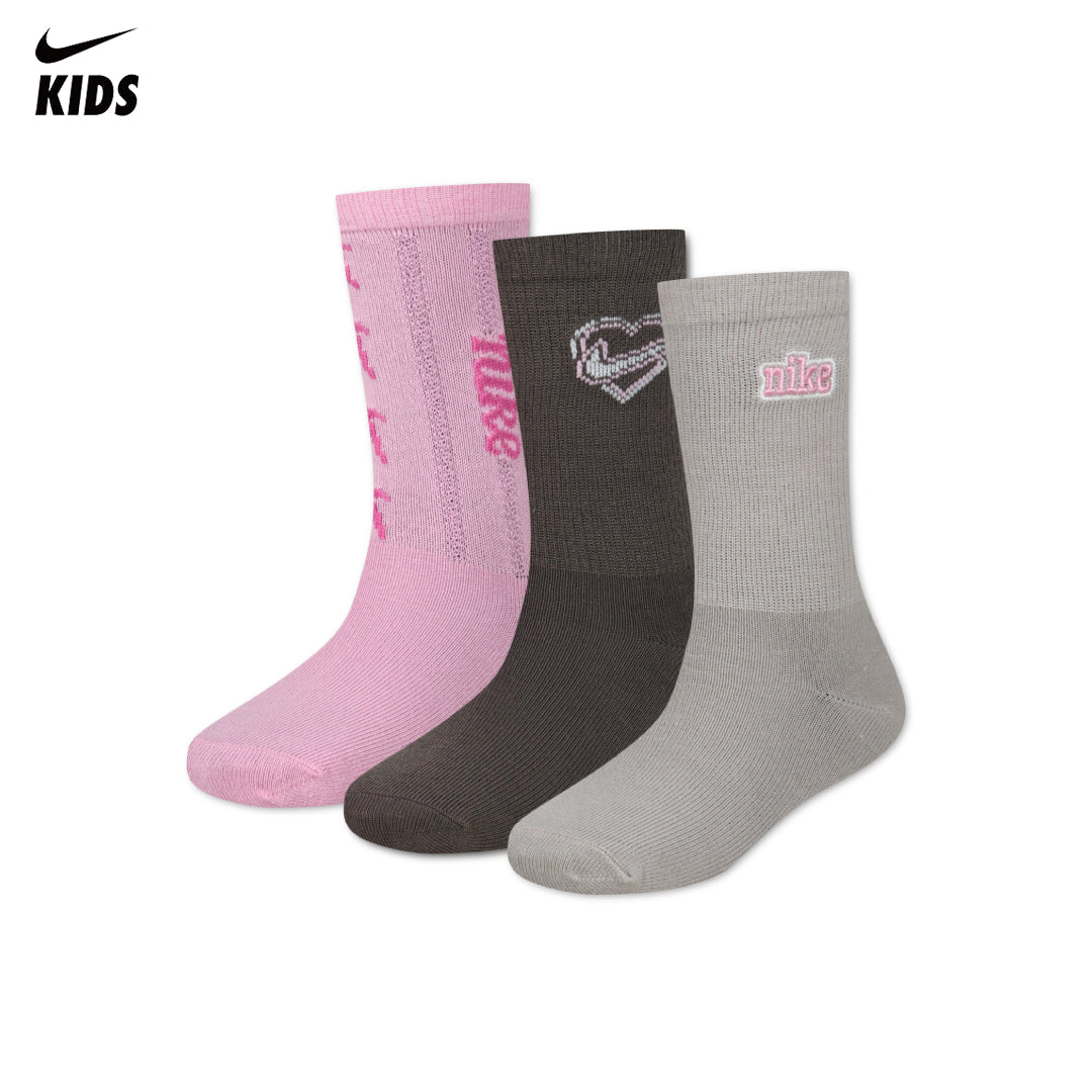 Nike Girls 3-Pack Juxta Crew Socks (Little Kids)