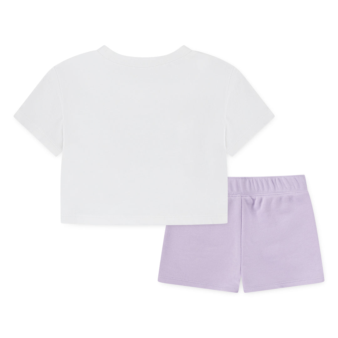 Nike Girls Wild Flower Jersey & French Terrry Shorts Set (Infant)