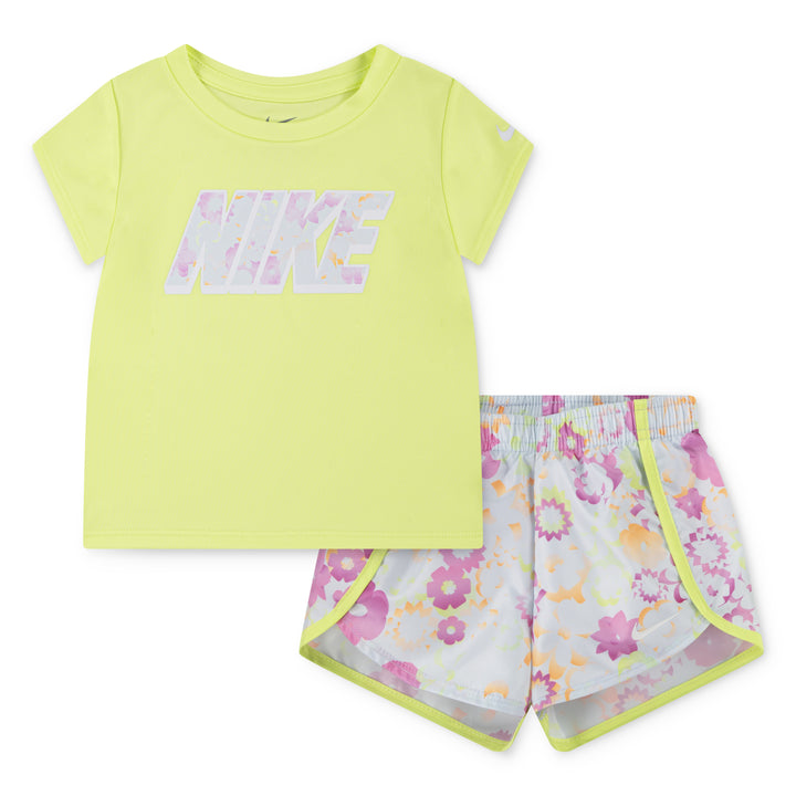 Nike Girls 2-Piece Flow-Ral AOP Sprinter T-Shirt & Shorts Set (Toddler)