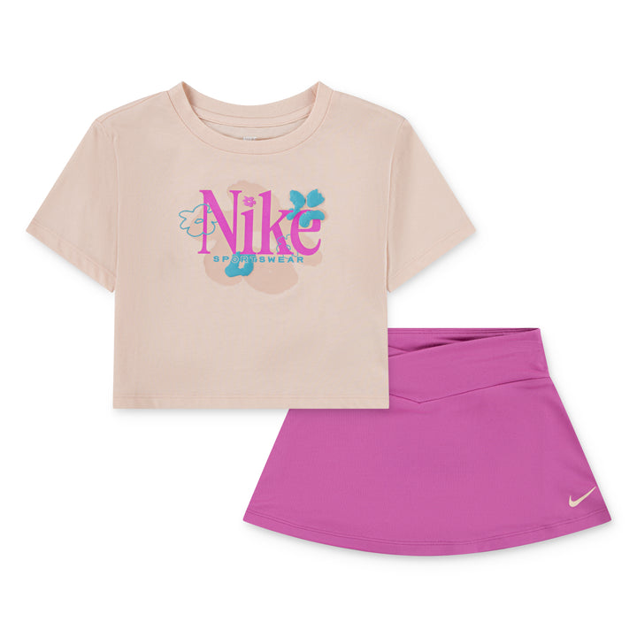 Nike Girls 2-Piece Wild Flower Dri-Fit T-Shirt & Scooter Skirt Set (Toddler)