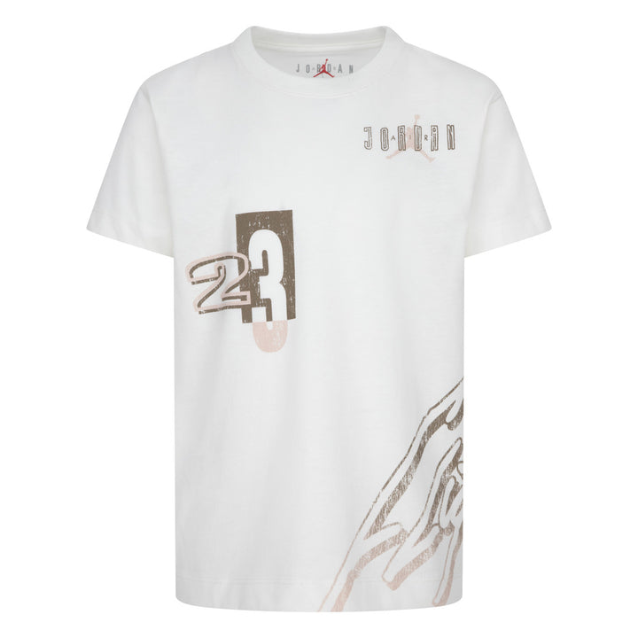 Jordan Girls 23 Spot Up Shooter White T-Shirt (Little Kids)