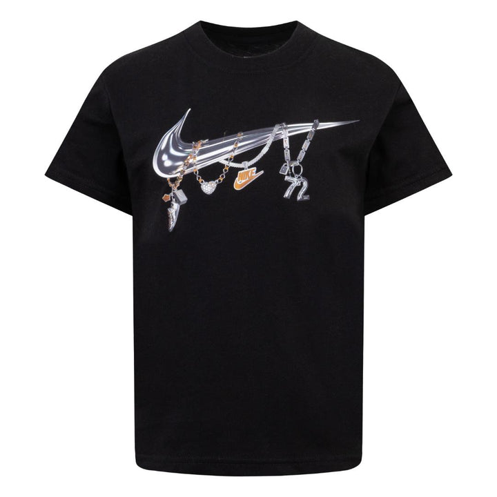 Nike Girls Shine Black T-Shirt (Little Kids)