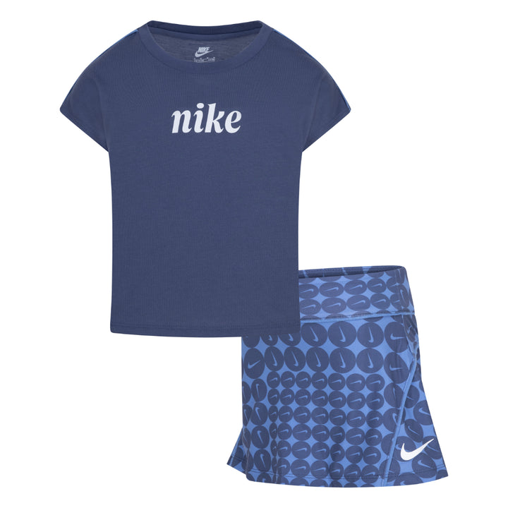 Nike Girls 2-Piece Essentials AOP T-Shirt & Scooter Skirt Set (Little Kids)
