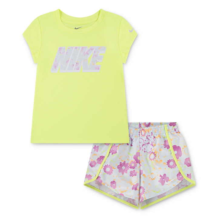 Nike Girls 2-Piece Flow-Ral AOP Sprinter T-Shirt & Shorts Set (Little Kids)