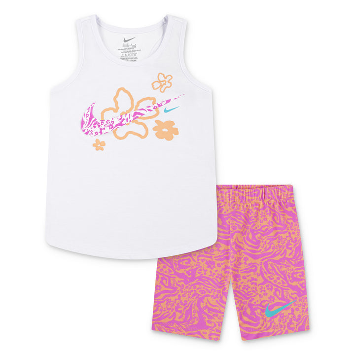Nike Girls 2-Piece Wild Flower AOP T-Shirt & Bike Shorts Set (Little Kids)