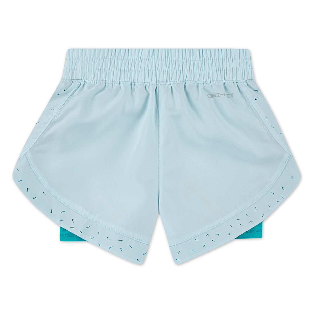Nike Girls Sunny Swoosh 2-Fer Short Glacier Blue (Little Kids)