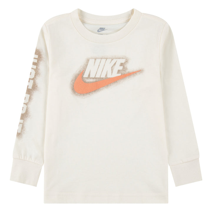 Nike Boys Powder Play Beige Long Sleeve T-Shirt (Toddler)