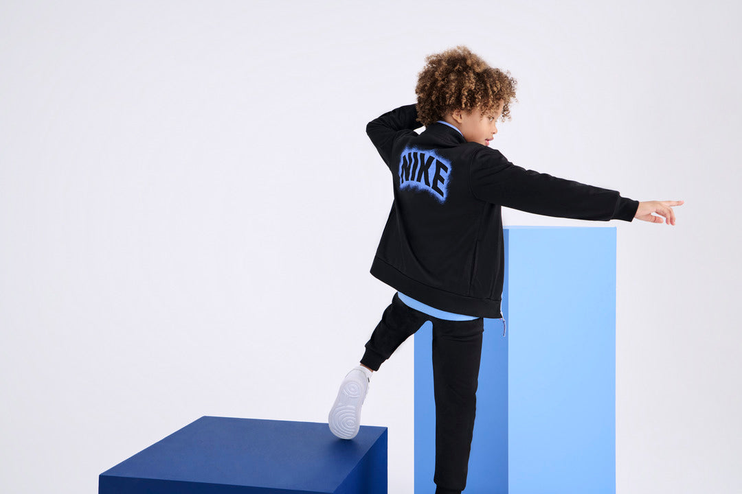 Nike Boys Powder Play Long Sleeve Blue T-Shirt (Little Kids)