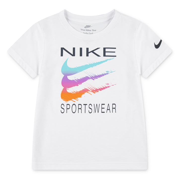 Nike Boys Sportswear Swoosh White T-Shirt (Little Kids)