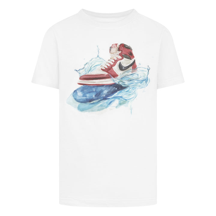 Jordan Boys AJ1 Wave White T-Shirt (Big Kids)