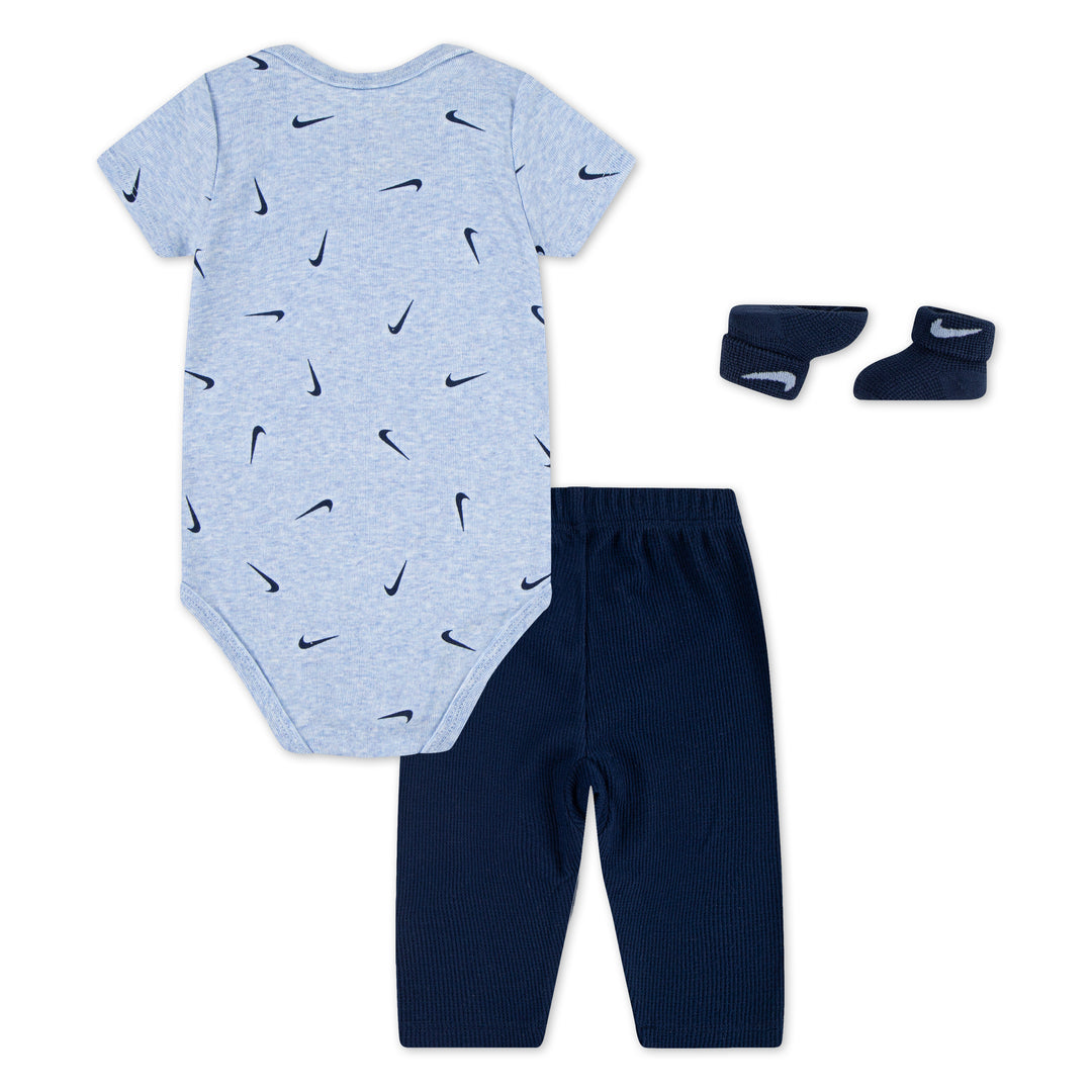 Nike 3-Pack Bodysuit, Pants & Socks Blue Set (Infant)