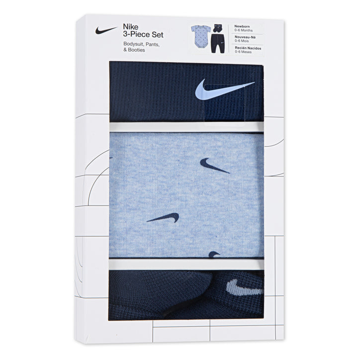 Nike 3-Pack Bodysuit, Pants & Socks Blue Set (Infant)
