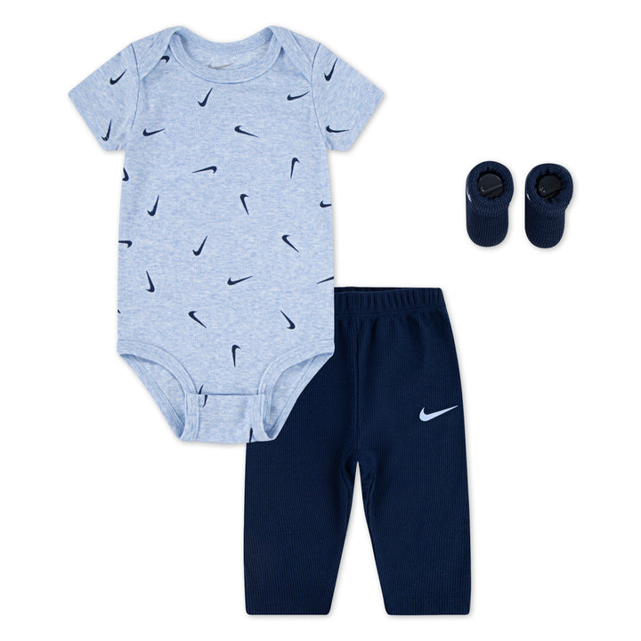 Nike 3-Pack Bodysuit, Pants & Socks Blue Set (Infant)