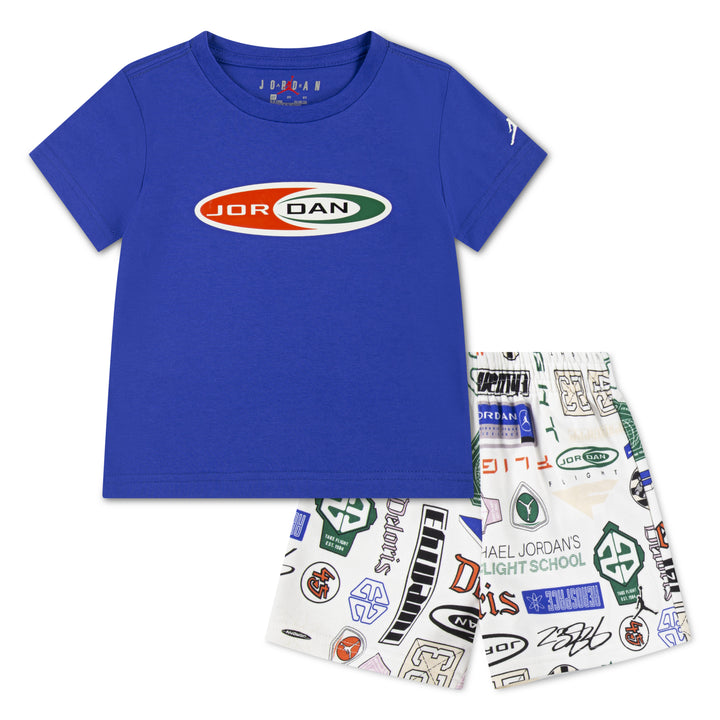 Jordan Boys 2-Piece Brooklyn AOP T-Shirt & White Printed Shorts Set (Toddler)
