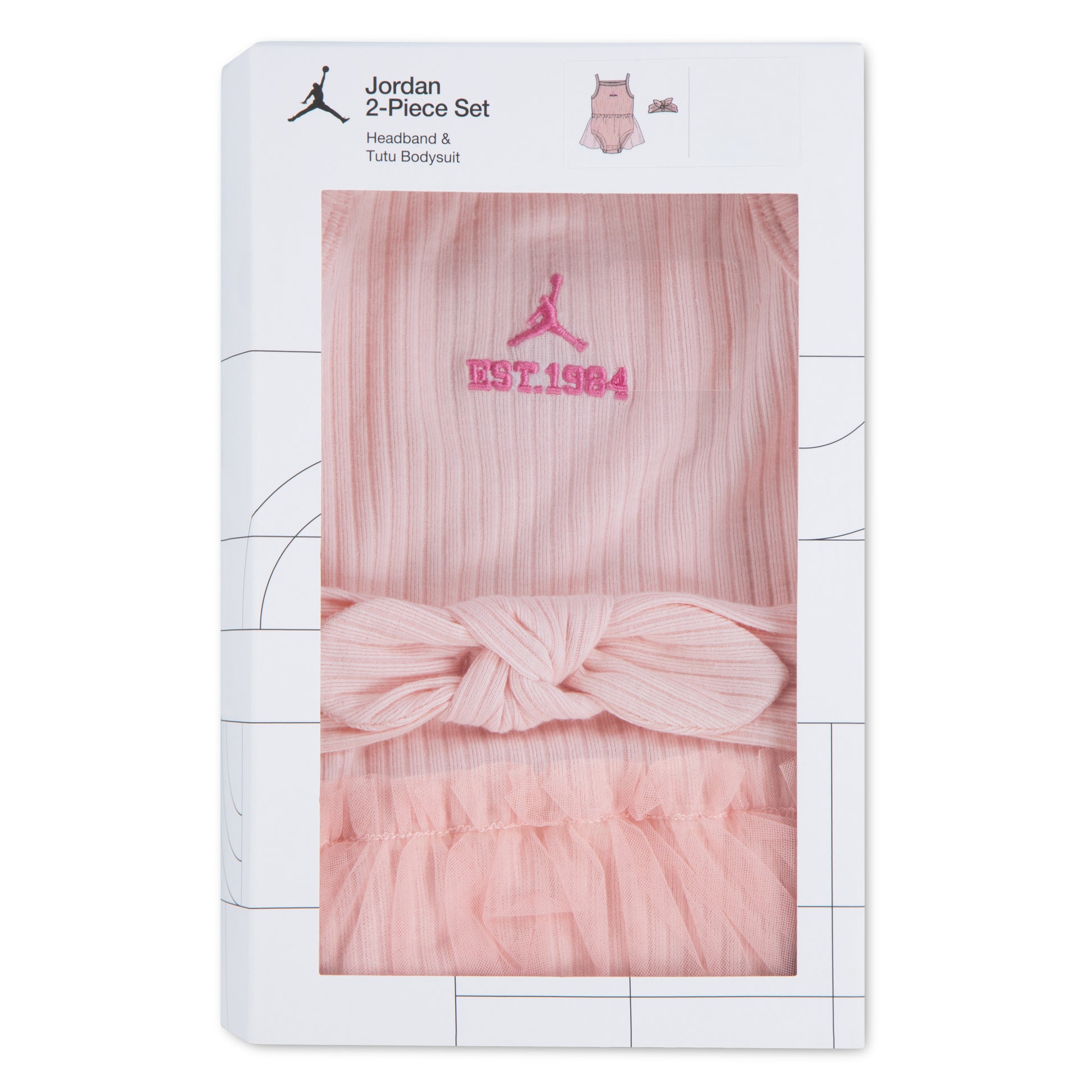 Jordan Girls 2-Piece Headband & Tutu Bodysuit Box Set (Newborn)