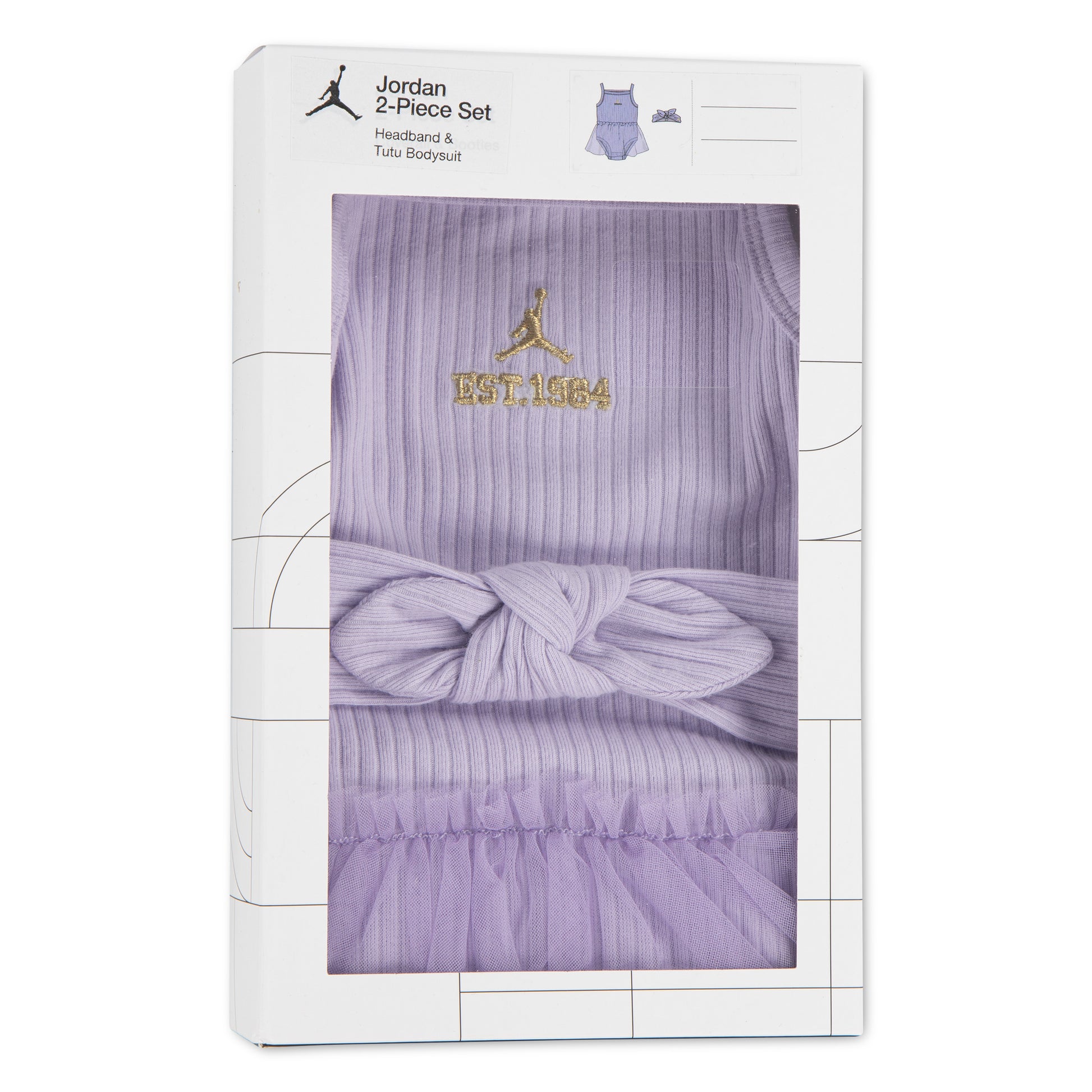 Jordan Girls 2-Piece Headband & Tutu Bodysuit Box Set (Newborn)