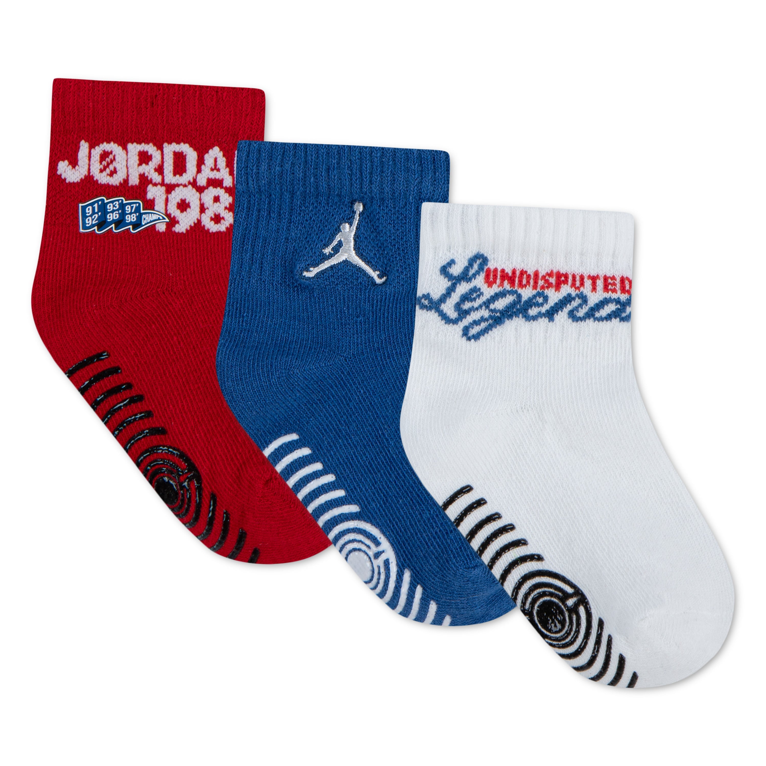 Jordan Boys 3-Pack Americana Gripper Quarter Socks (Infant)