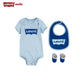 Levi's 3-Piece Classic Batwing Bodysuit, Bib & Booties Gift Set (Newborn)